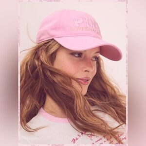 NWT Victoria’s Secret PINK x LoveShackFancy Baseball Hat in Lollipop Pink